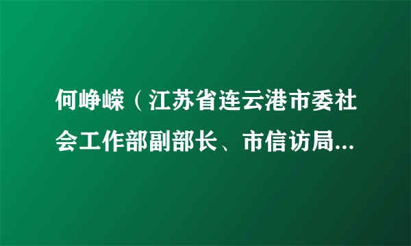 何峥嵘（江苏省连云港市委社会工作部副部长、市信访局局长、党组书记）