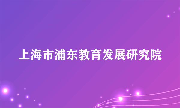 上海市浦东教育发展研究院