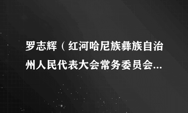 罗志辉（红河哈尼族彝族自治州人民代表大会常务委员会选举联络工作委员会主任）