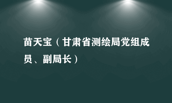 苗天宝（甘肃省测绘局党组成员、副局长）