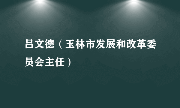 吕文德（玉林市发展和改革委员会主任）