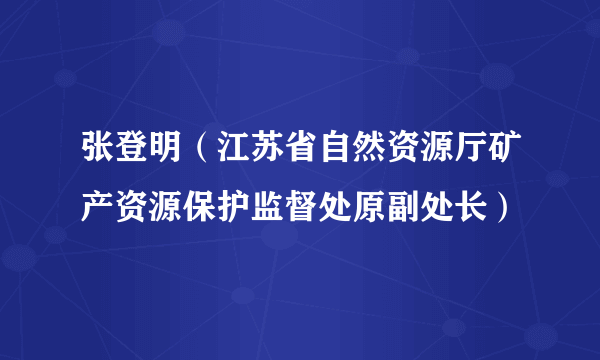 张登明（江苏省自然资源厅矿产资源保护监督处原副处长）