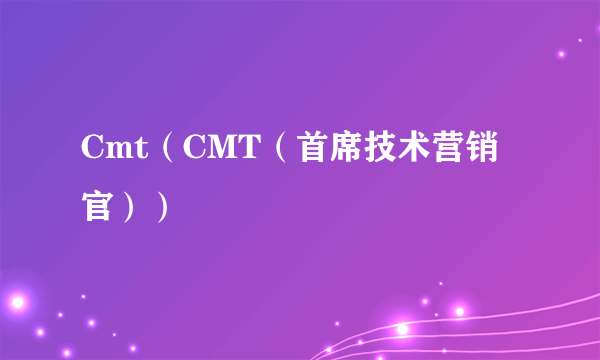 Cmt（CMT（首席技术营销官））