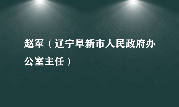 赵军（辽宁阜新市人民政府办公室主任）