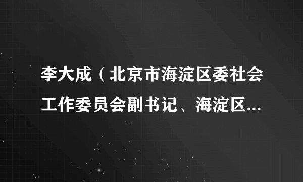 李大成（北京市海淀区委社会工作委员会副书记、海淀区民政局局长）