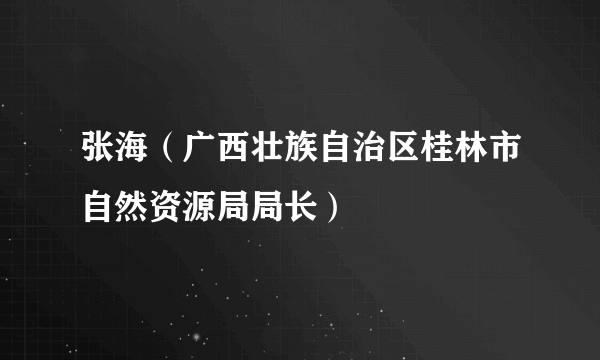 张海（广西壮族自治区桂林市自然资源局局长）