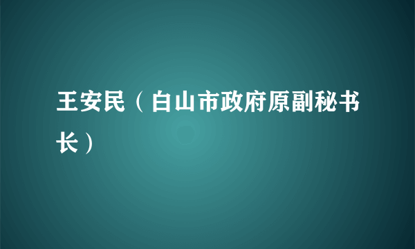 王安民（白山市政府原副秘书长）