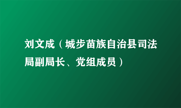 刘文成（城步苗族自治县司法局副局长、党组成员）