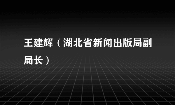 王建辉（湖北省新闻出版局副局长）