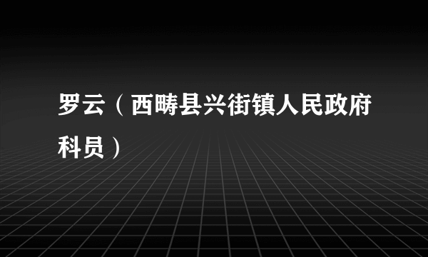 罗云（西畴县兴街镇人民政府科员）