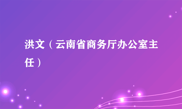 洪文（云南省商务厅办公室主任）