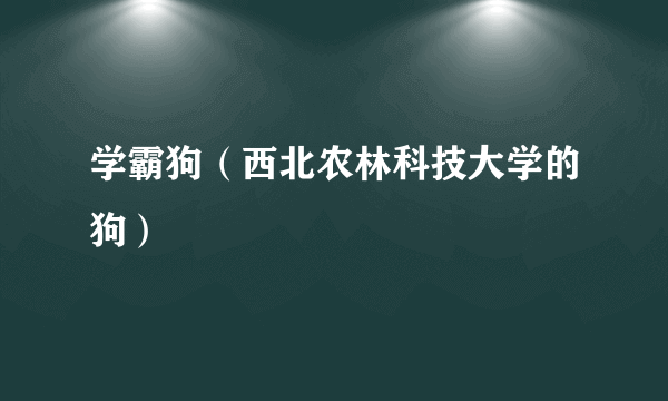 学霸狗（西北农林科技大学的狗）