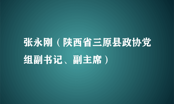 张永刚（陕西省三原县政协党组副书记、副主席）