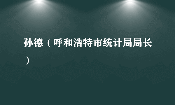 孙德（呼和浩特市统计局局长）