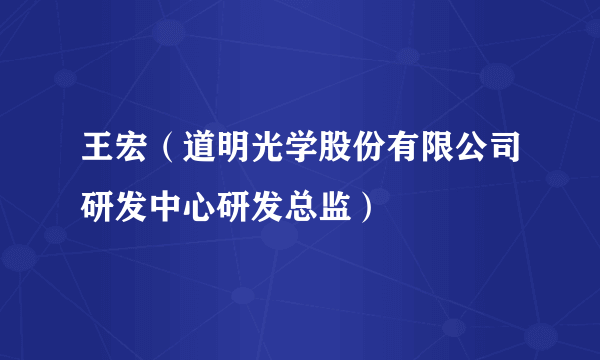 王宏（道明光学股份有限公司研发中心研发总监）