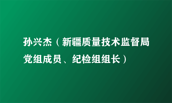 孙兴杰（新疆质量技术监督局党组成员、纪检组组长）