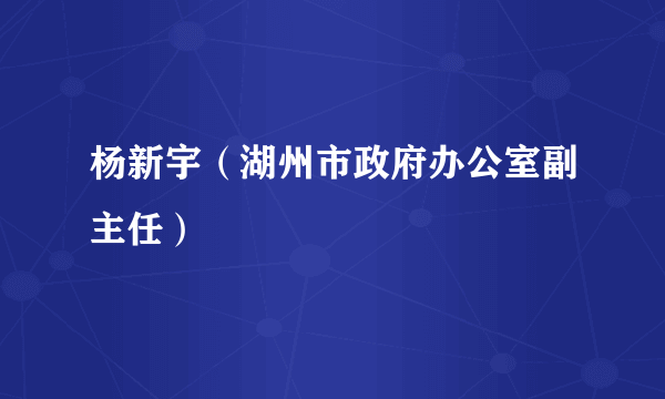 杨新宇（湖州市政府办公室副主任）