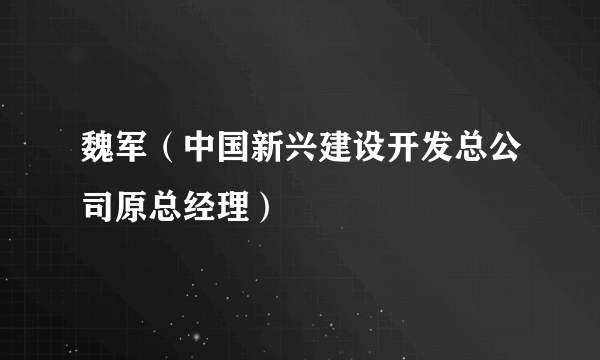 魏军（中国新兴建设开发总公司原总经理）