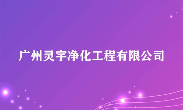 广州灵宇净化工程有限公司