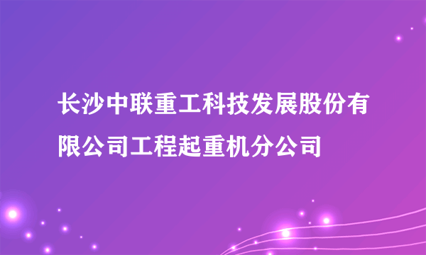 长沙中联重工科技发展股份有限公司工程起重机分公司