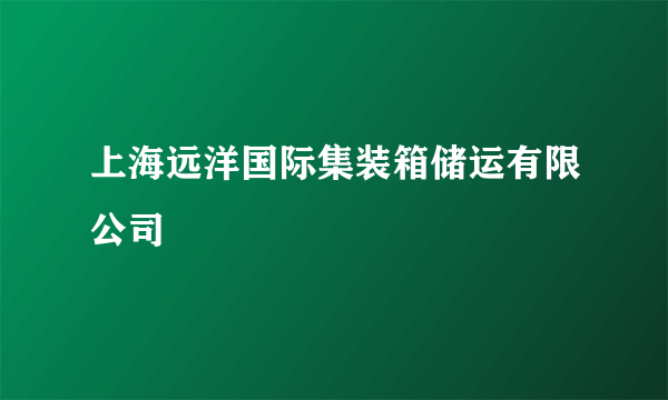 上海远洋国际集装箱储运有限公司