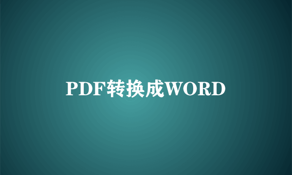 PDF转换成WORD