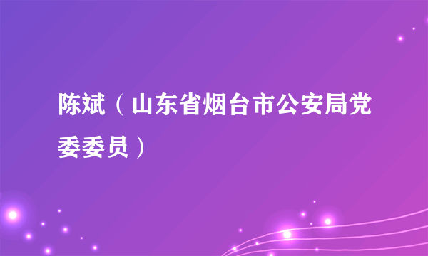 陈斌（山东省烟台市公安局党委委员）