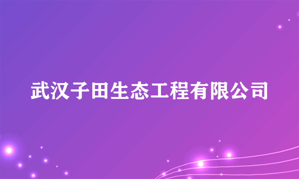 武汉子田生态工程有限公司