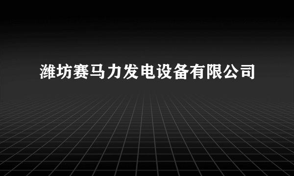 潍坊赛马力发电设备有限公司