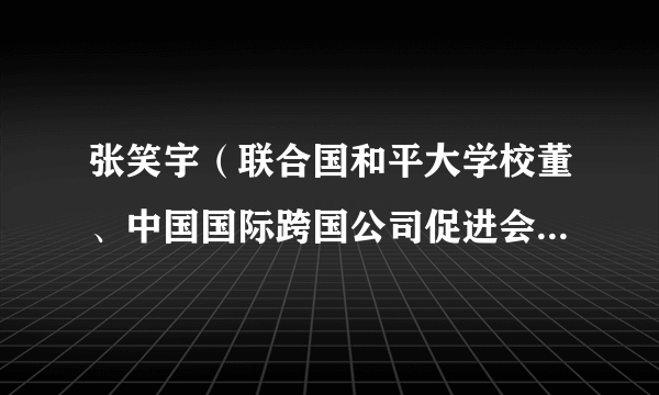 张笑宇（联合国和平大学校董、中国国际跨国公司促进会常务副会长、吉林省人民政府高端智库专家）