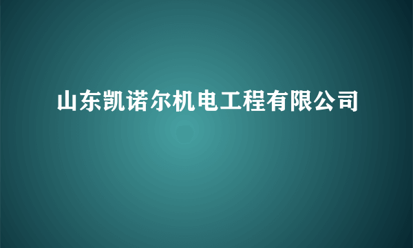 山东凯诺尔机电工程有限公司