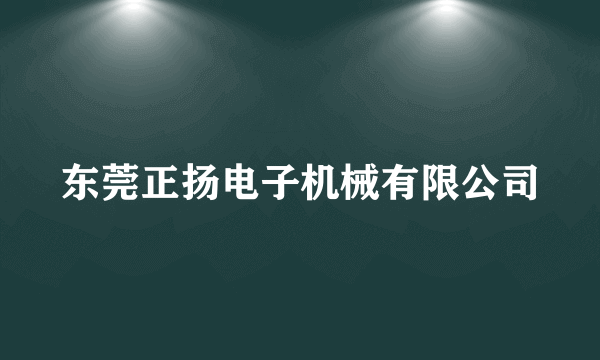 东莞正扬电子机械有限公司