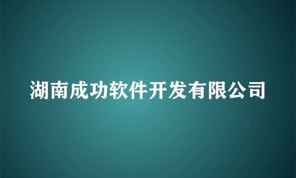 湖南成功软件开发有限公司