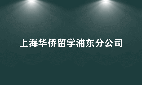 上海华侨留学浦东分公司