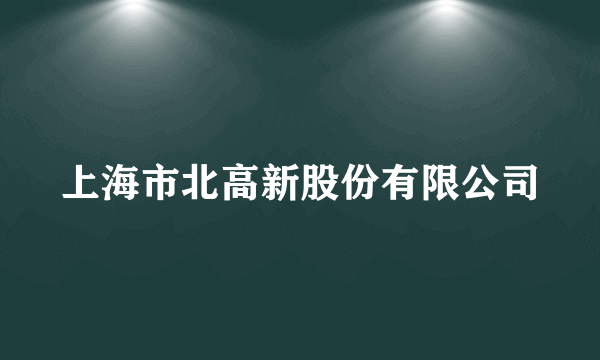 上海市北高新股份有限公司