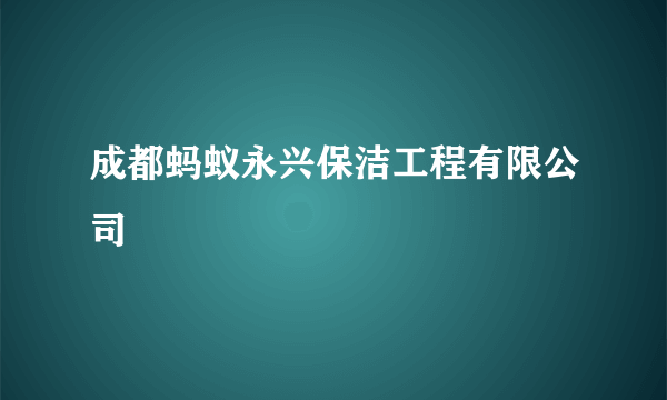 成都蚂蚁永兴保洁工程有限公司