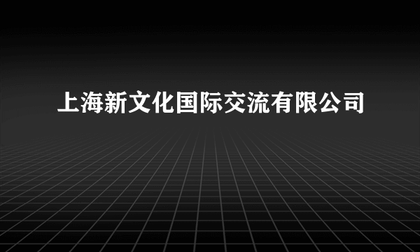 上海新文化国际交流有限公司