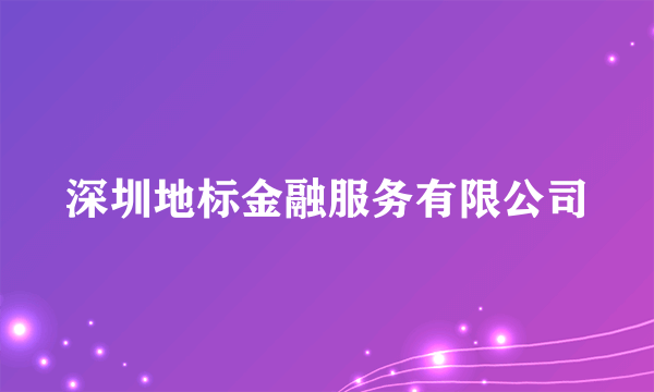 深圳地标金融服务有限公司