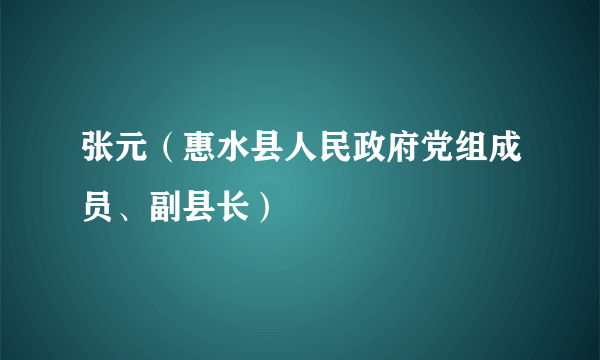 张元（惠水县人民政府党组成员、副县长）