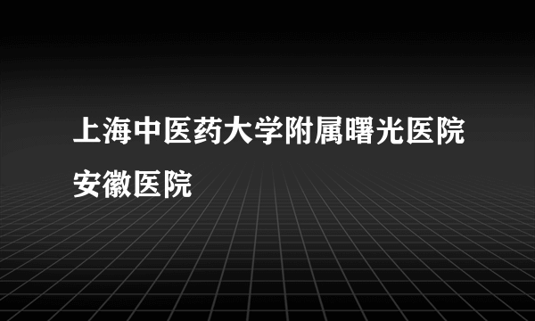 上海中医药大学附属曙光医院安徽医院