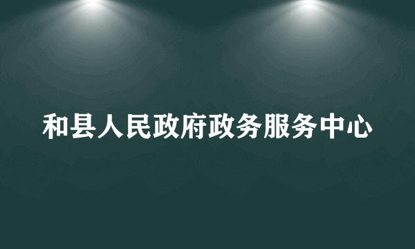 和县人民政府政务服务中心