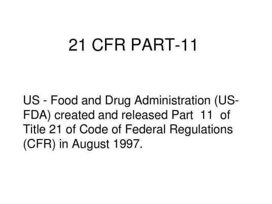 21 CFR Part 11