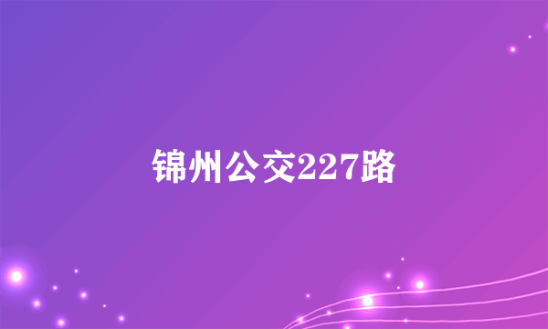 锦州公交227路