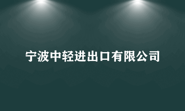 宁波中轻进出口有限公司