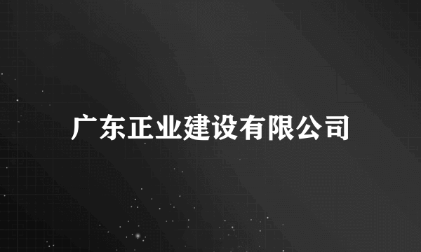 广东正业建设有限公司