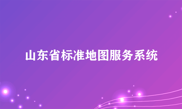 山东省标准地图服务系统