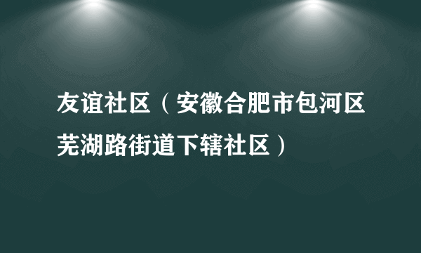 友谊社区（安徽合肥市包河区芜湖路街道下辖社区）