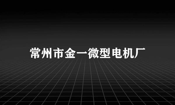 常州市金一微型电机厂