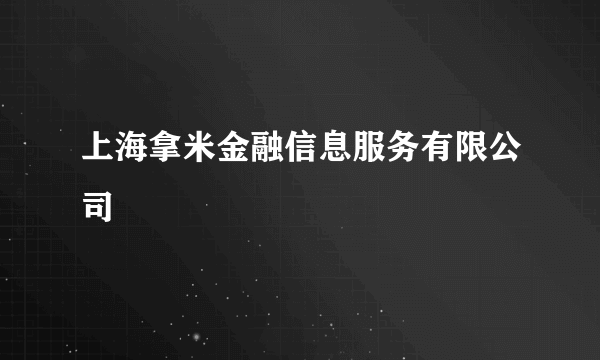 上海拿米金融信息服务有限公司