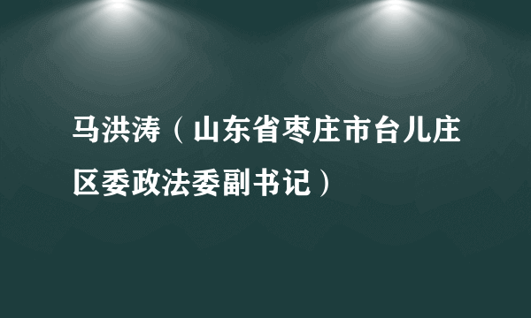 马洪涛（山东省枣庄市台儿庄区委政法委副书记）